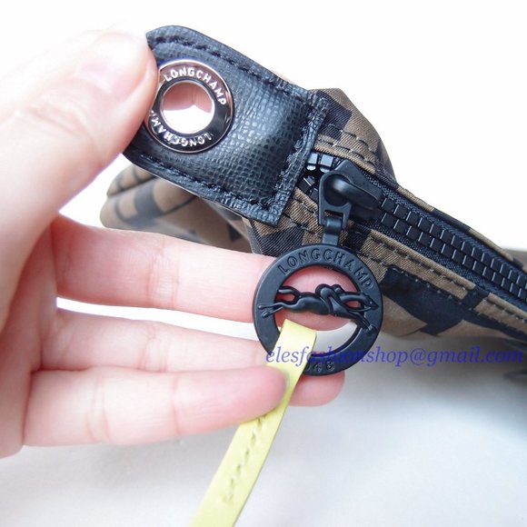 NWT LONGCHAMP Le Pliage LGP Small Crossbody Satchel Bag BLACK Khaki AUTHENTIC - Picture 12 of 14